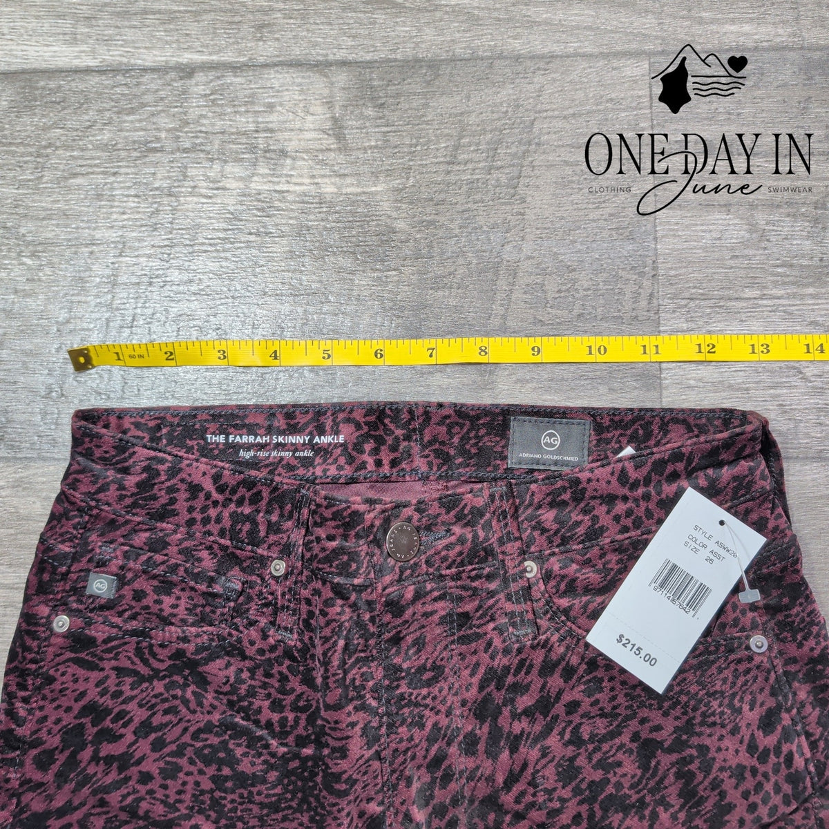 AG Adriano Goldschmied Farrah Skinny Ankle Jeans Animal Print NWT Size 2 (26)