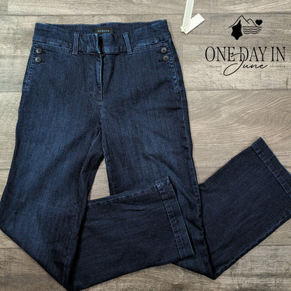 Talbots High Waist Straight Leg Dark Wash Denim Jeans NWT Size 4
