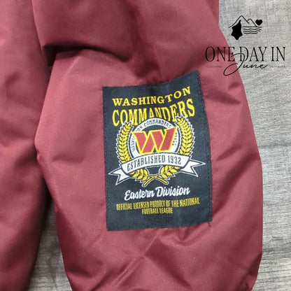 NFL Washington Commanders Burgundy Full Snap Varsity Jacket NWT $130 Size M