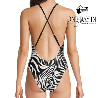 Sunshine 79 Deep V Plunge Zebra Rainbow One Piece Swimsuit NWT $162 Size 10