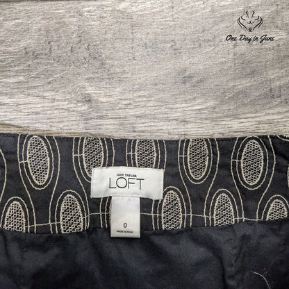 Loft Embroidered Mini Skirt Size 0