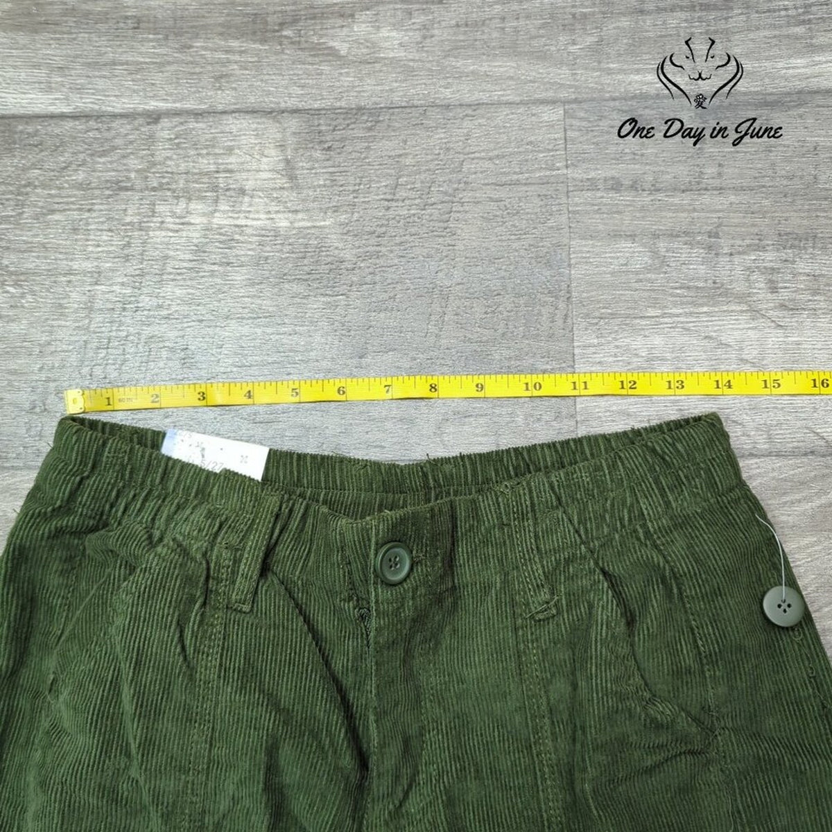 Angel Kiss Cargo Corduroy Pants Juniors Green Comfort Waist Y2K NWT Size 5