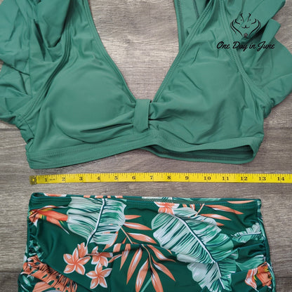 Nafleap Ruffle Shoulder Bikini Swimsuit Size S