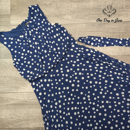 R&K Sleeveless Polka Dot Midi Dress Size 4