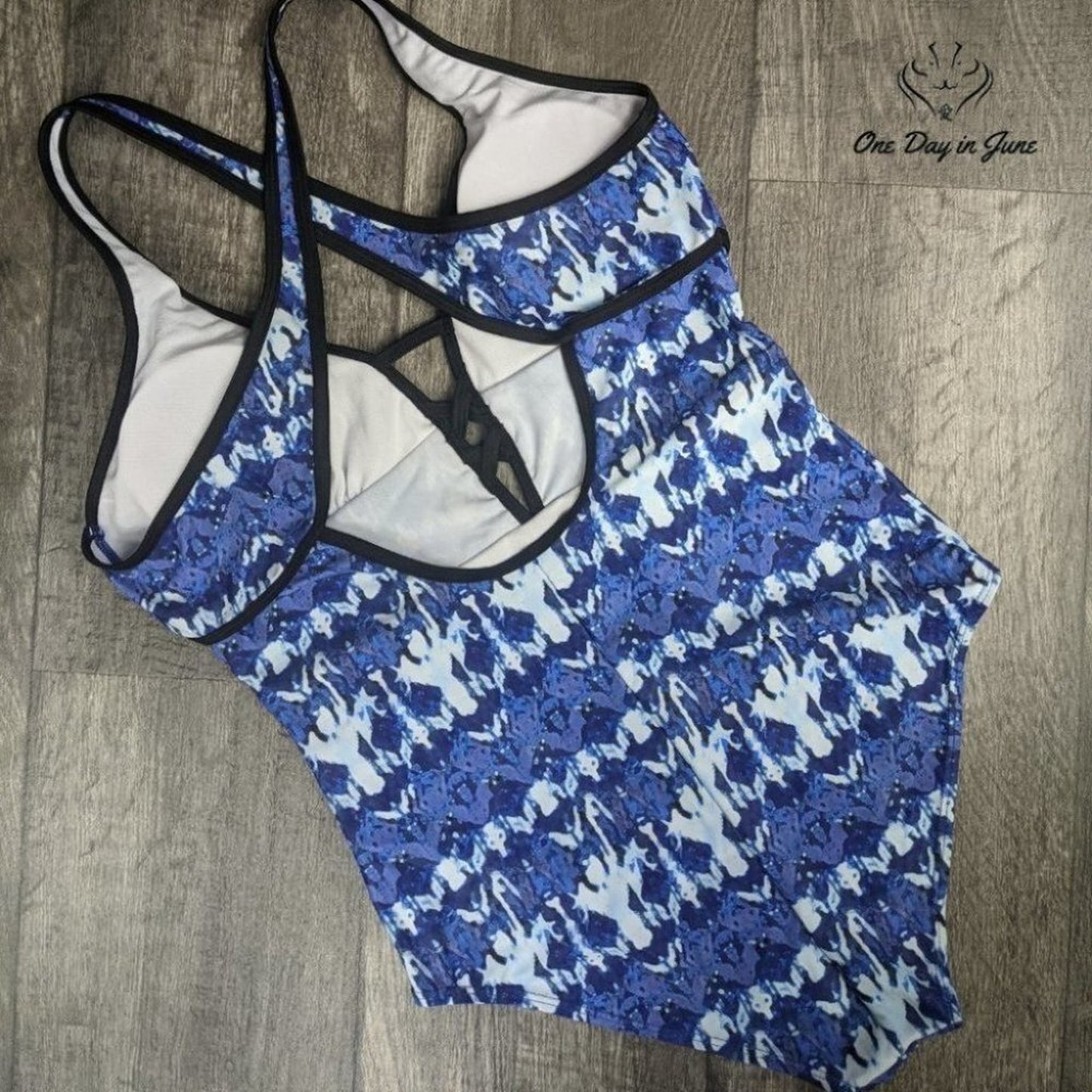 Amzbrly Cross Back Cage Front One Piece Size XL