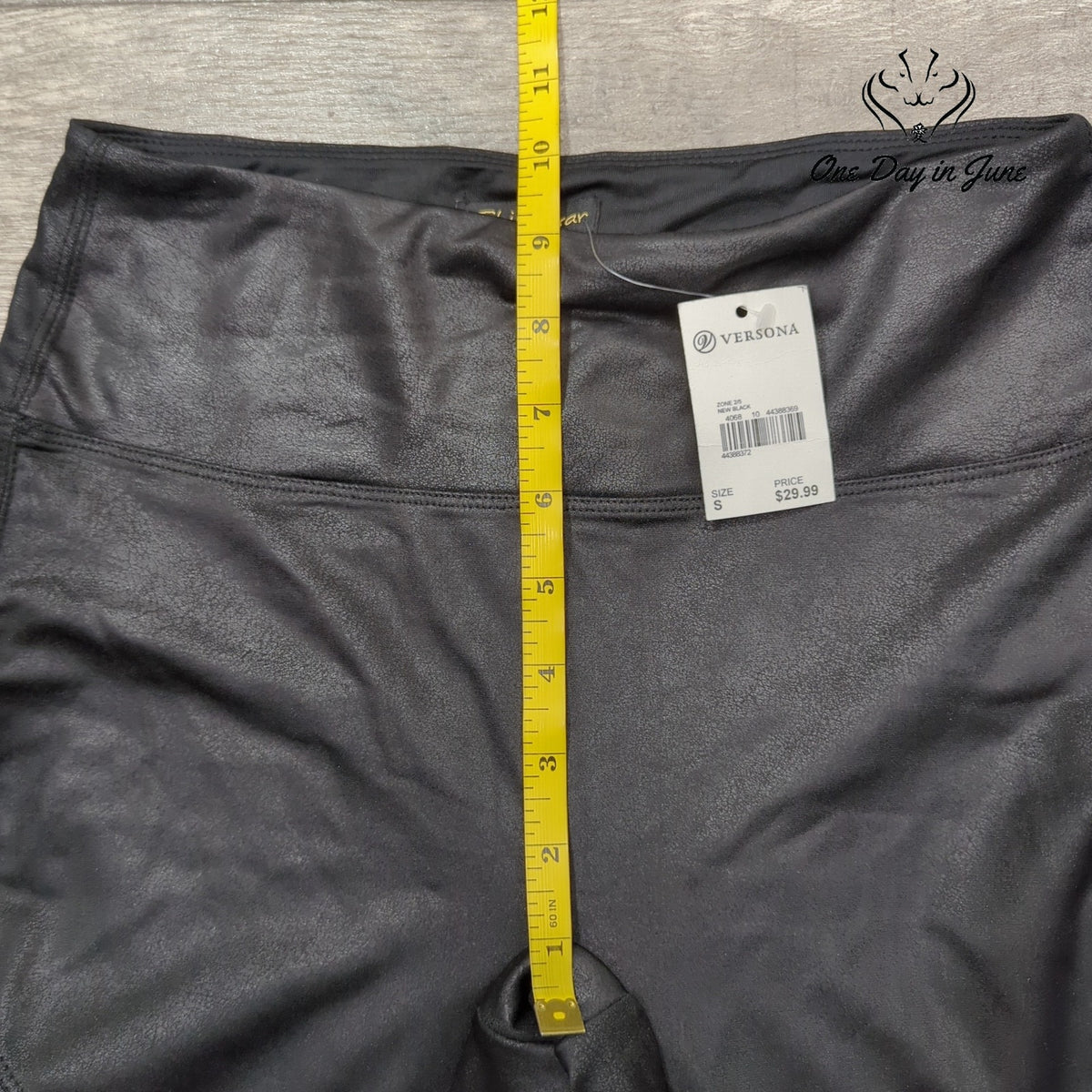 Shinestar No Gym Collection Leggings Black Faux Leather Moto NWT Size S
