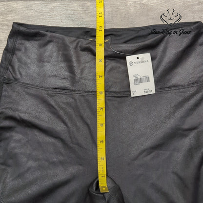 Shinestar No Gym Collection Leggings Black Faux Leather Moto NWT Size S