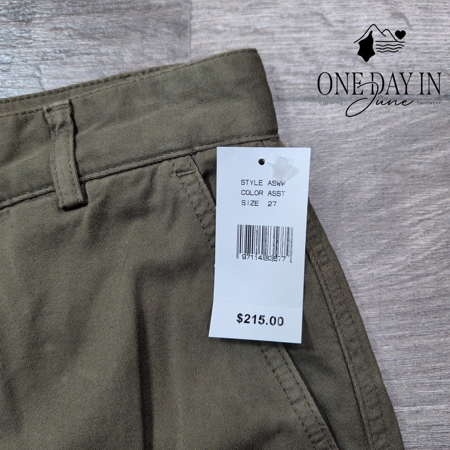 AG Adriano Goldschmied Cargo Crop Pants Olive Green Utility NWT $215 Size 4 (27)