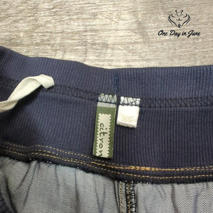 Atron Bleu Pants Blue Chambray Wide Leg Pull On Elastic Waist Size XS