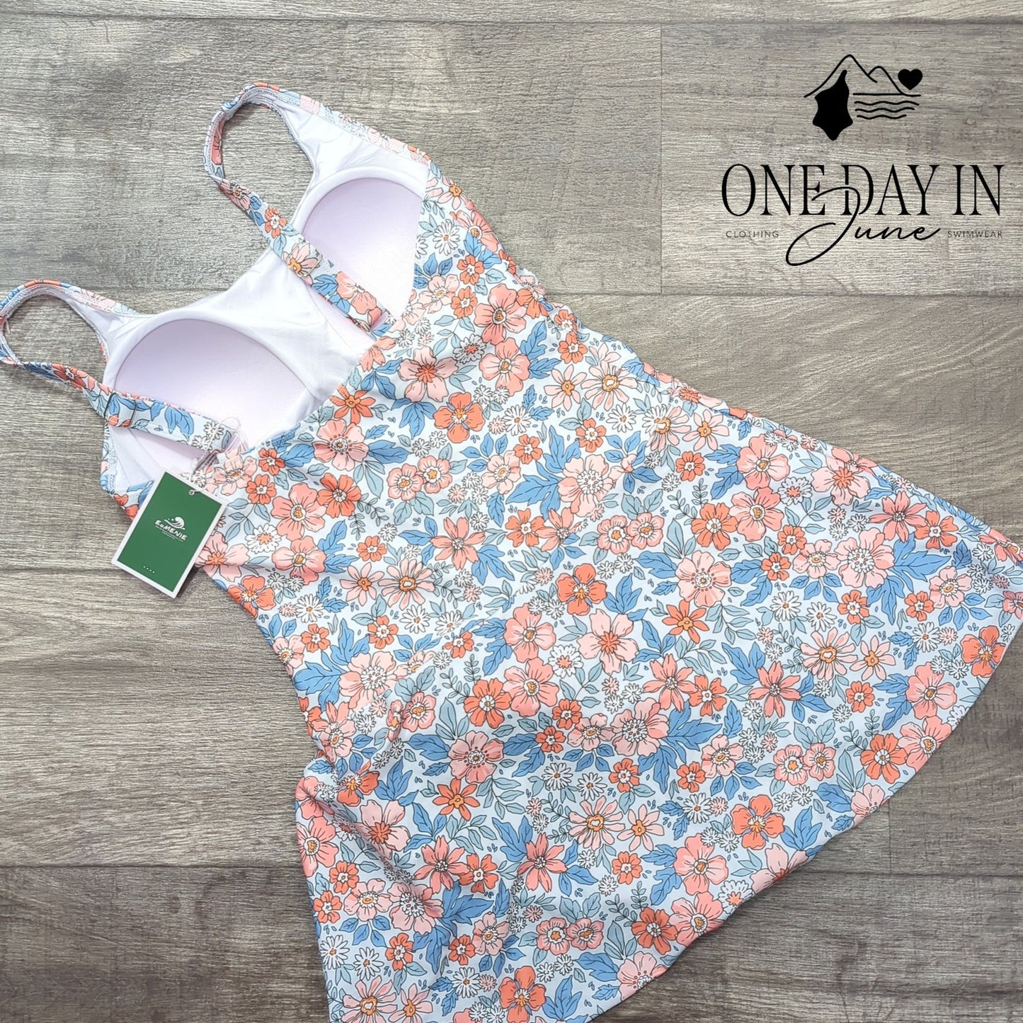 Eomenie Floral Skirted One Piece Swimsuit Size M