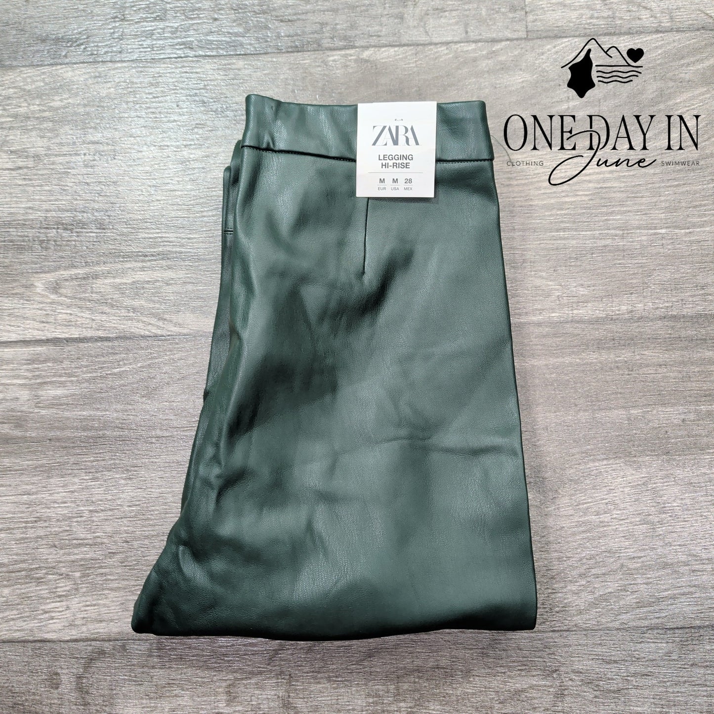 Zara High Rise Faux Leather Legging Pants Size M