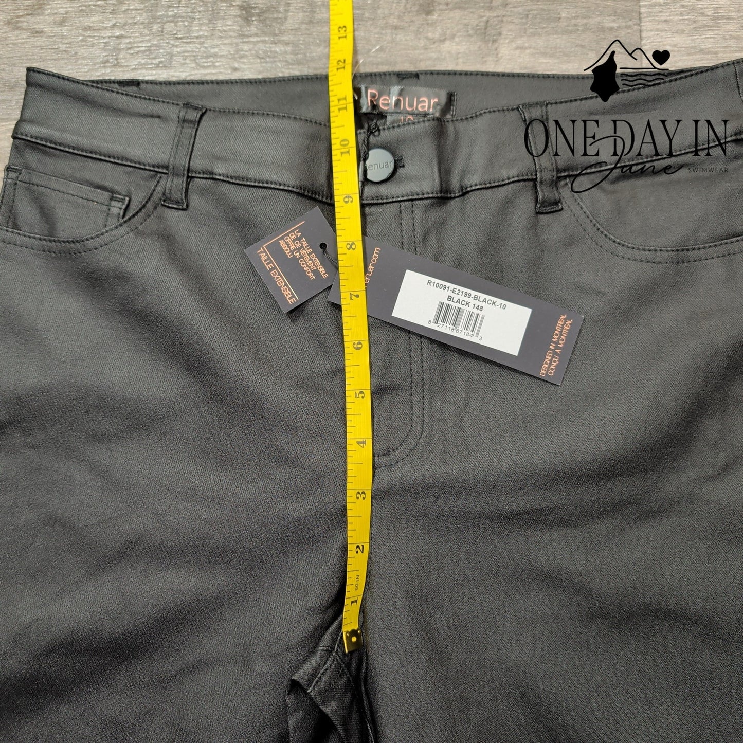 Renuar Coated Denim Straight Leg Jeans Size 10