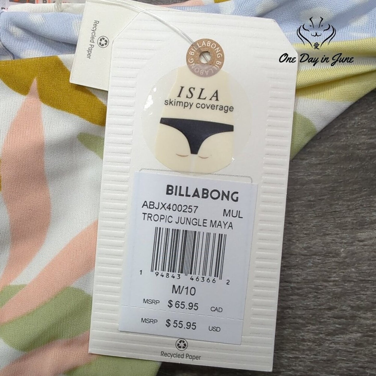 Billabong Tropic Jungle Maya Bikini Bottom Size M
