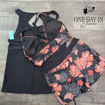Yonique Crop Boyshort 3 Piece Bikini Swimsuit Size S