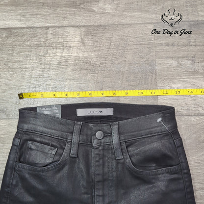 Joe's Jeans High Rise Skinny Ankle Coated Black Jeans NWT Size 24 (0)
