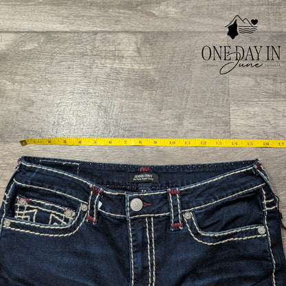 True Religion Jennie Curvy Mid Rise Super Skinny Jeans Dark Blue NWT Size 14
