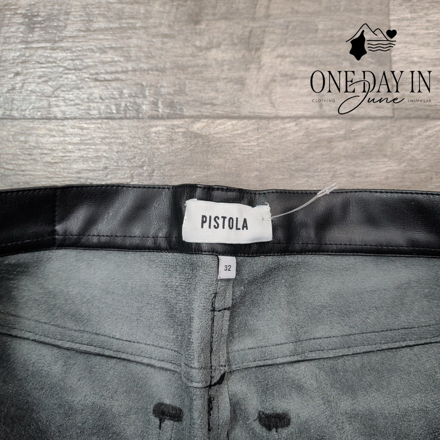 Pistola Faux Leather Pants Black High Rise Straight Leg NWT Size 14 (32)