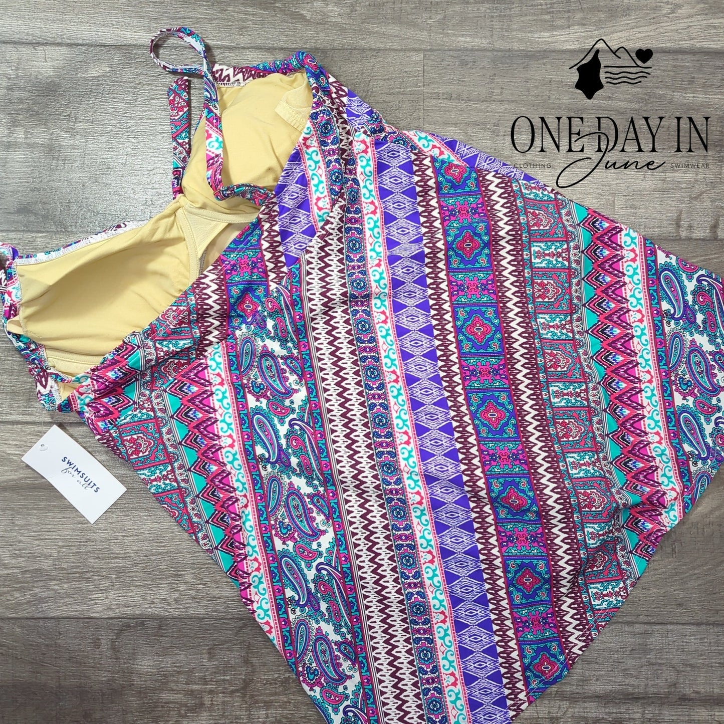 Swimsuits for All Knot Front Swimdress One Piece Swimsuit Size 20 D/DD