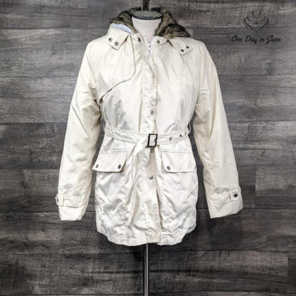 Beinia Valuker Winter Trench Coat with Detachable Fur Lined Hood Size L