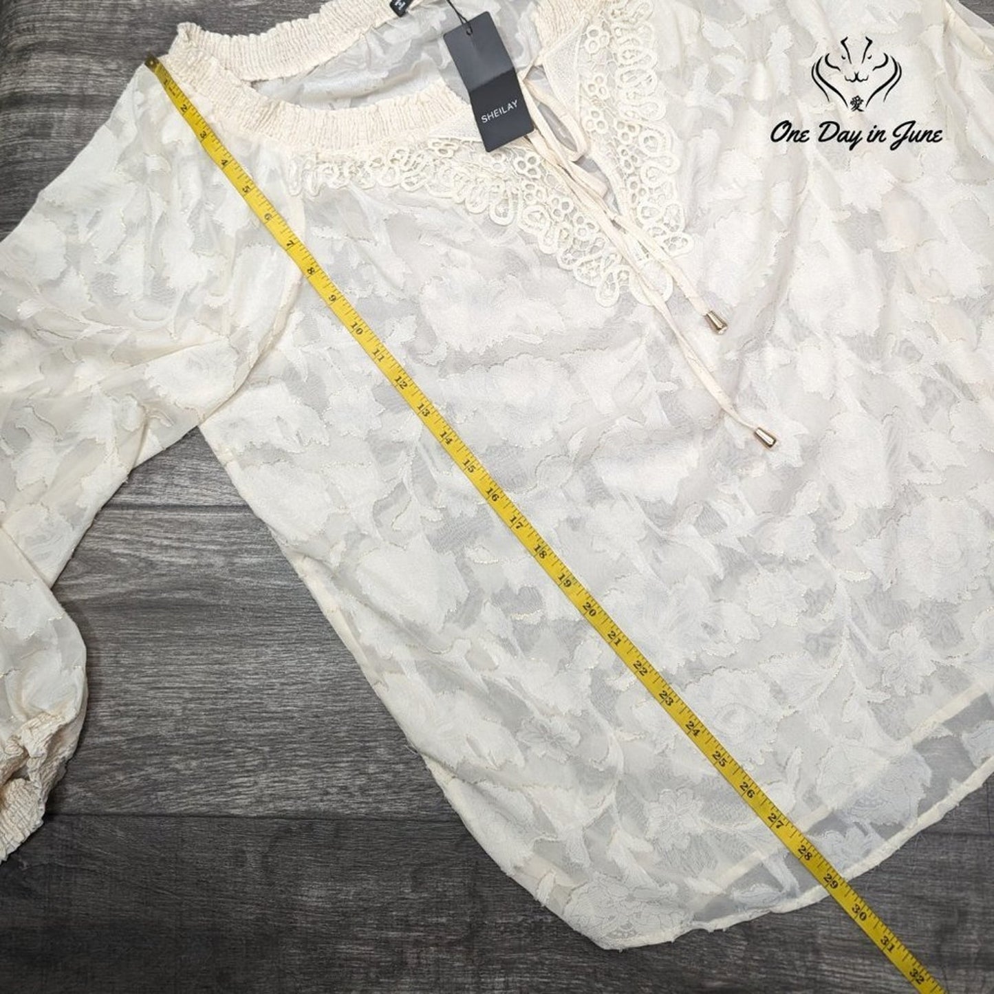 Sheilay Boho Long Sleeve Sheer Top Size 3XL