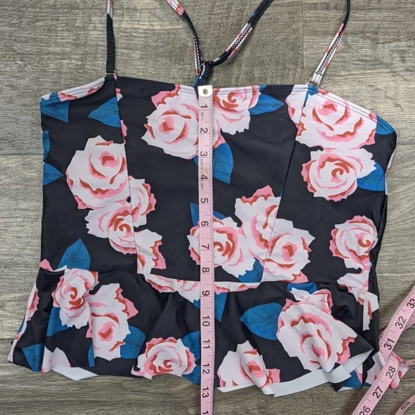 CharmLeaks Floral Ruffle Stripe Bikini Size XL