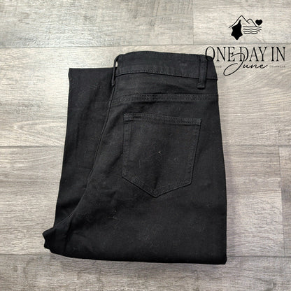 Ettelo Denim Collection High Rise Straight Leg Jeans Black NWT Size 12