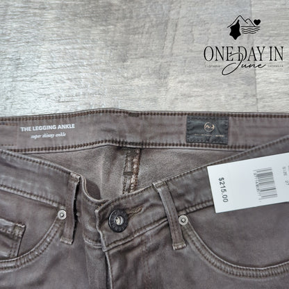 AG Adriano Goldschmied Legging Ankle Faux Leather Super Skinny Jeans Size 27 (4)