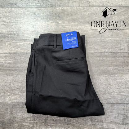 Apt. 9 Torie Curvy Straight Dress Pants Short Black Mid Rise NWT Size 4P Short