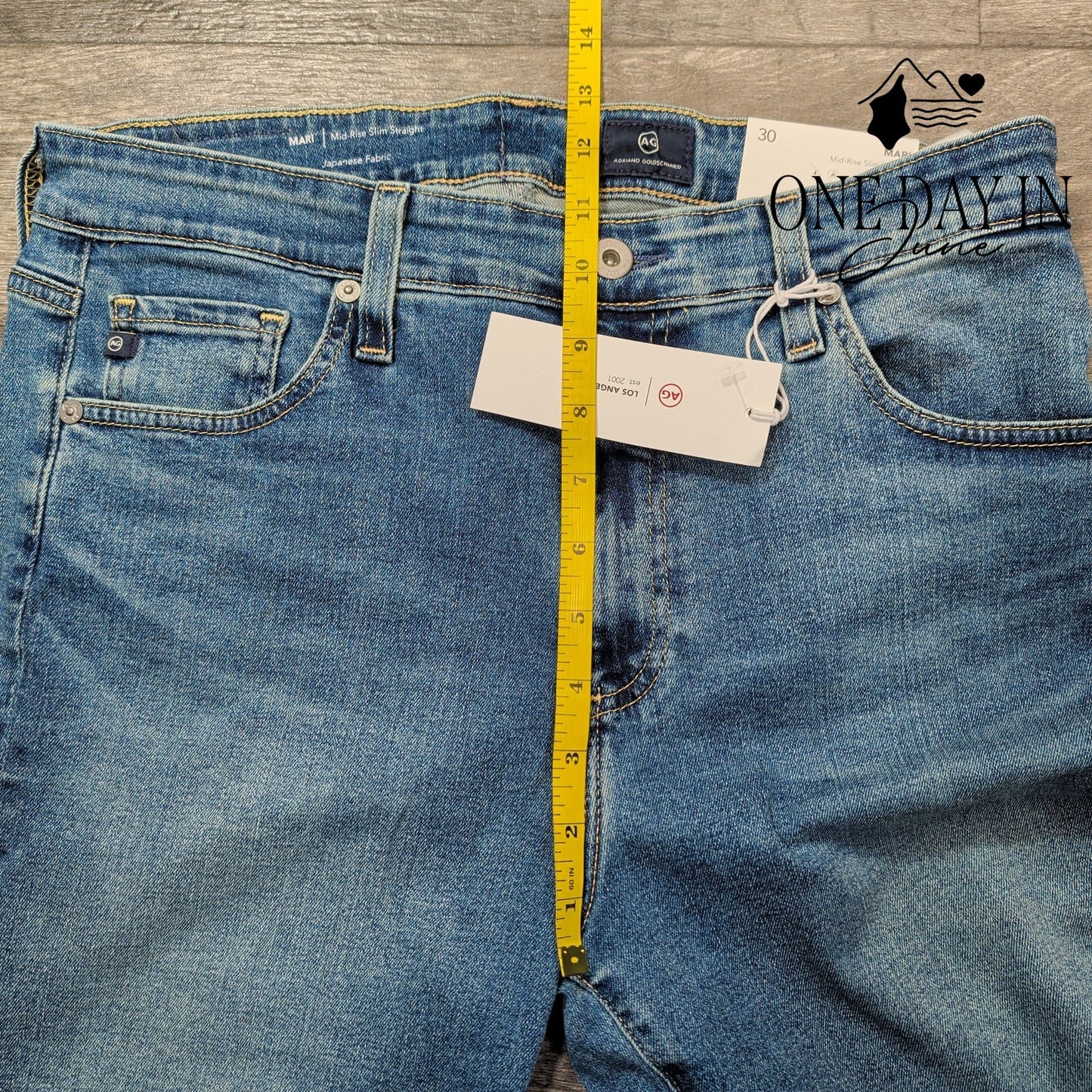 AG Adriano Goldschmied Mari Arcadia Mid Rise Straight Raw Hem NWT $215 Size 10