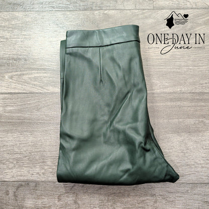 Zara High Rise Faux Leather Legging Pants Size M