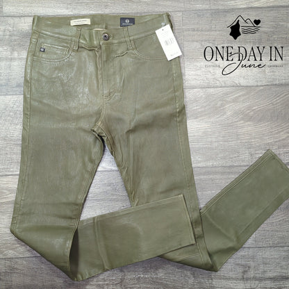 Adriano Goldschmied The Farrah High Rise Faux Leather Skinny Jeans Size 27 (4)