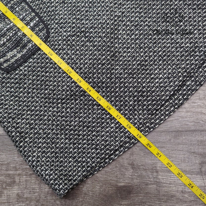 Loft Textured Tweed A-Line Mini Skirt Black White Patch Pockets Size 6