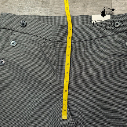 Jules & Leopold Pull On Slim Ankle Pants Black White Button Detail NWT Size M