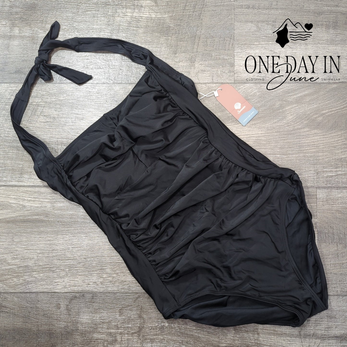Smismivo Retro Halter One Piece Swimsuit Size M