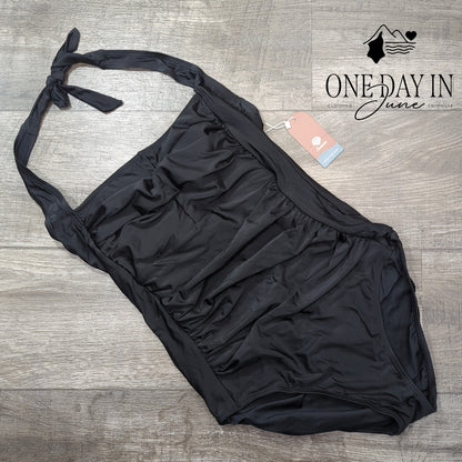 Smismivo Retro Halter One Piece Swimsuit Size M