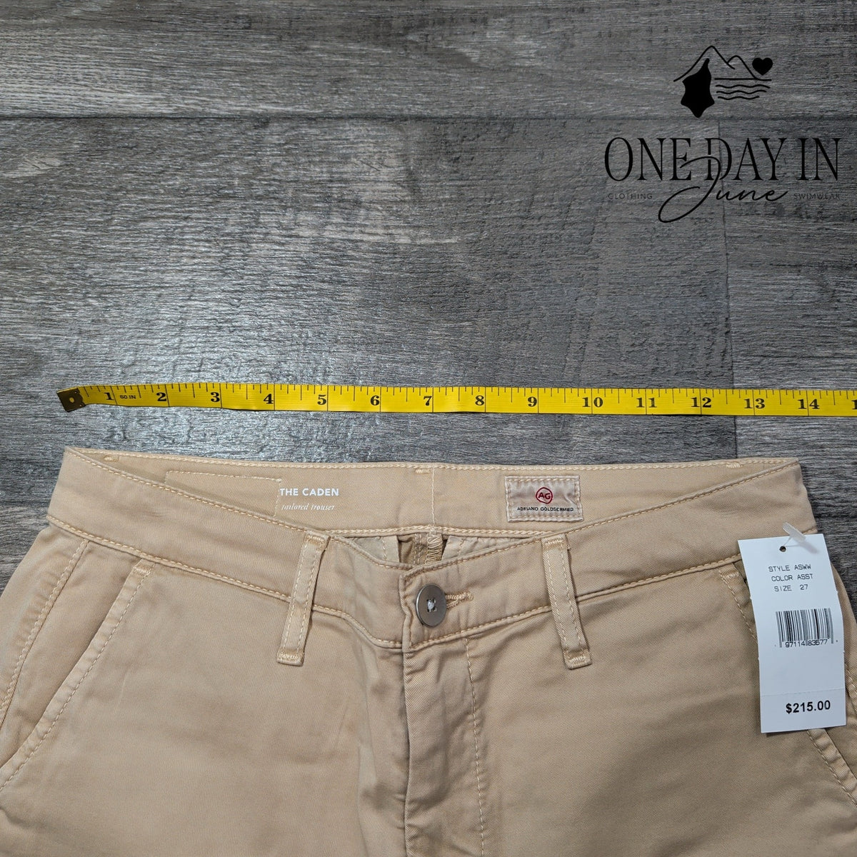 AG Adriano Goldschmied The Caden Tailored Trouser Pants Beige NWT Size 4 (27)
