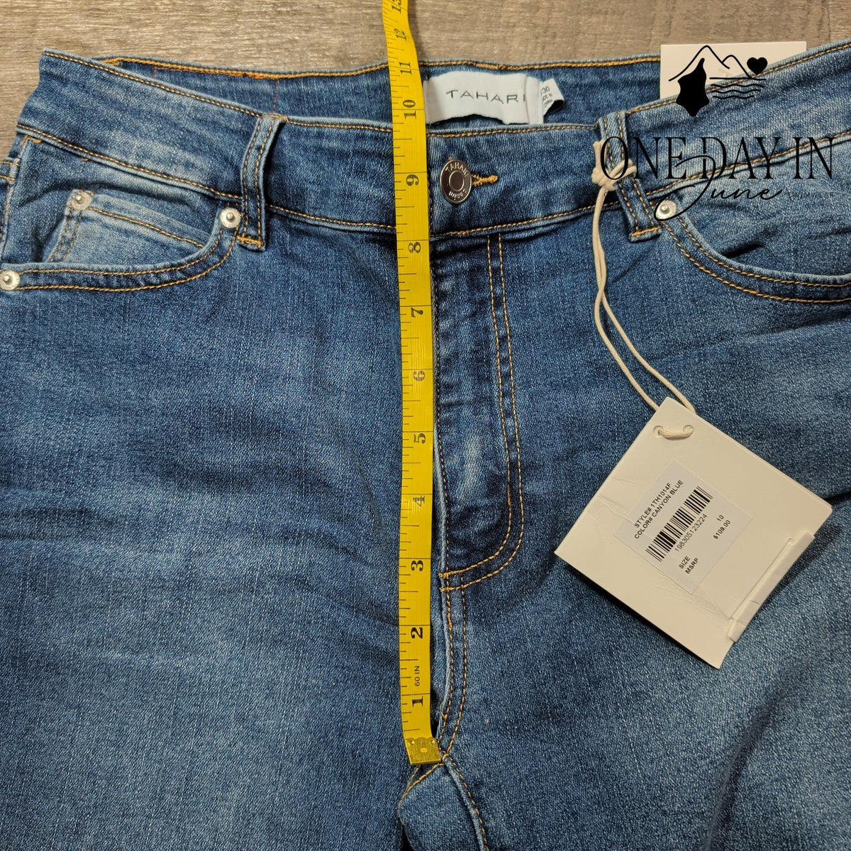 Tahari Belleville Mid Rise Bootcut Jeans Canyon Blue NWT Size 10