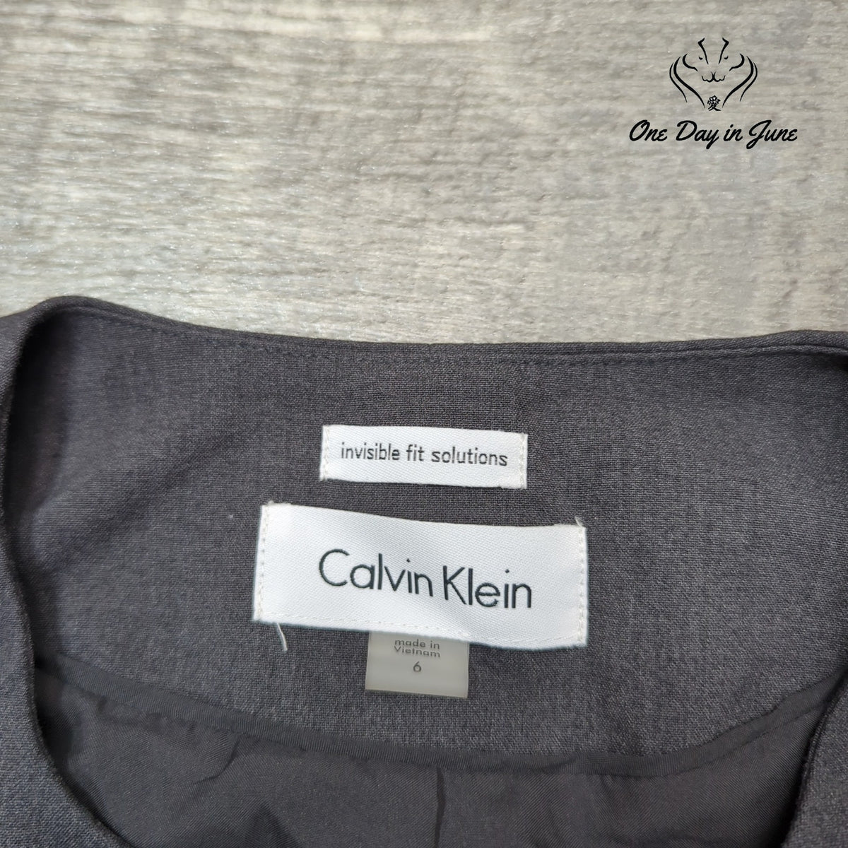 Calvin Klein Women's Zip Front Colorblock Structured Jacket Gray Black Size 6