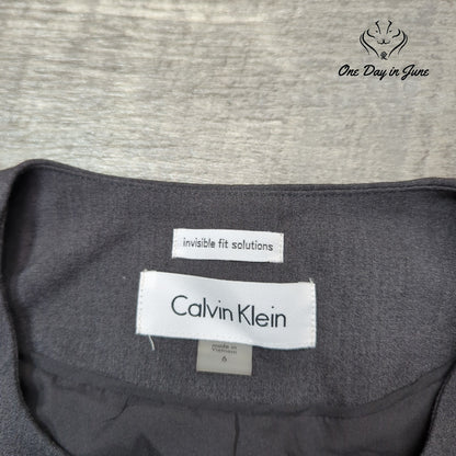 Calvin Klein Women's Zip Front Colorblock Structured Jacket Gray Black Size 6