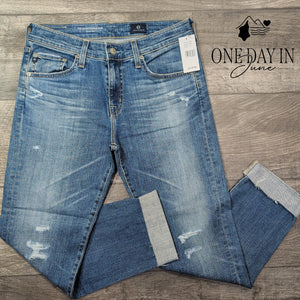 AG Adriano Goldschmied Ex-Boyfriend Slim Slouchy Jean Distressed NWT $215 Size 4