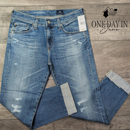 AG Adriano Goldschmied Ex-Boyfriend Slim Slouchy Jean Distressed NWT $215 Size 4