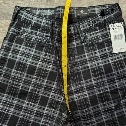 AG Adriano Goldschmied Jodi High Rise Slim Flare Crop Jeans Plaid NWT Size 2