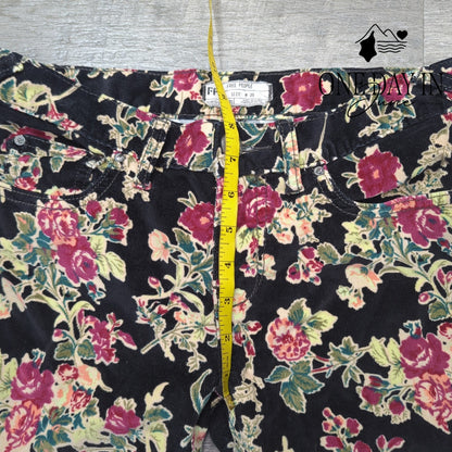 Free People Floral Corduroy Ankle Pants Size 28 (6)