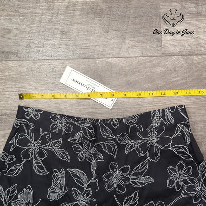 Alfred Dunner Southern Charm Pull On Pants Black Floral NWT Size 6P