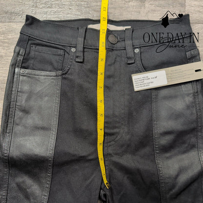 Hudson Coated Skinny Jeans Black Faux Leather Panel NWT Size 00 (25)