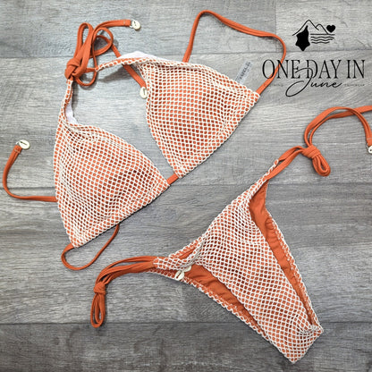Zaful Adjustable Triangle Tie Side Cheeky Bikini Swimsuit Size S