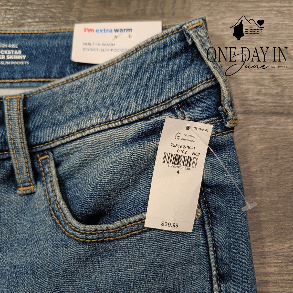 Old Navy Rockstar Super Skinny Built In Warm High Rise Jeans NWT Size 4