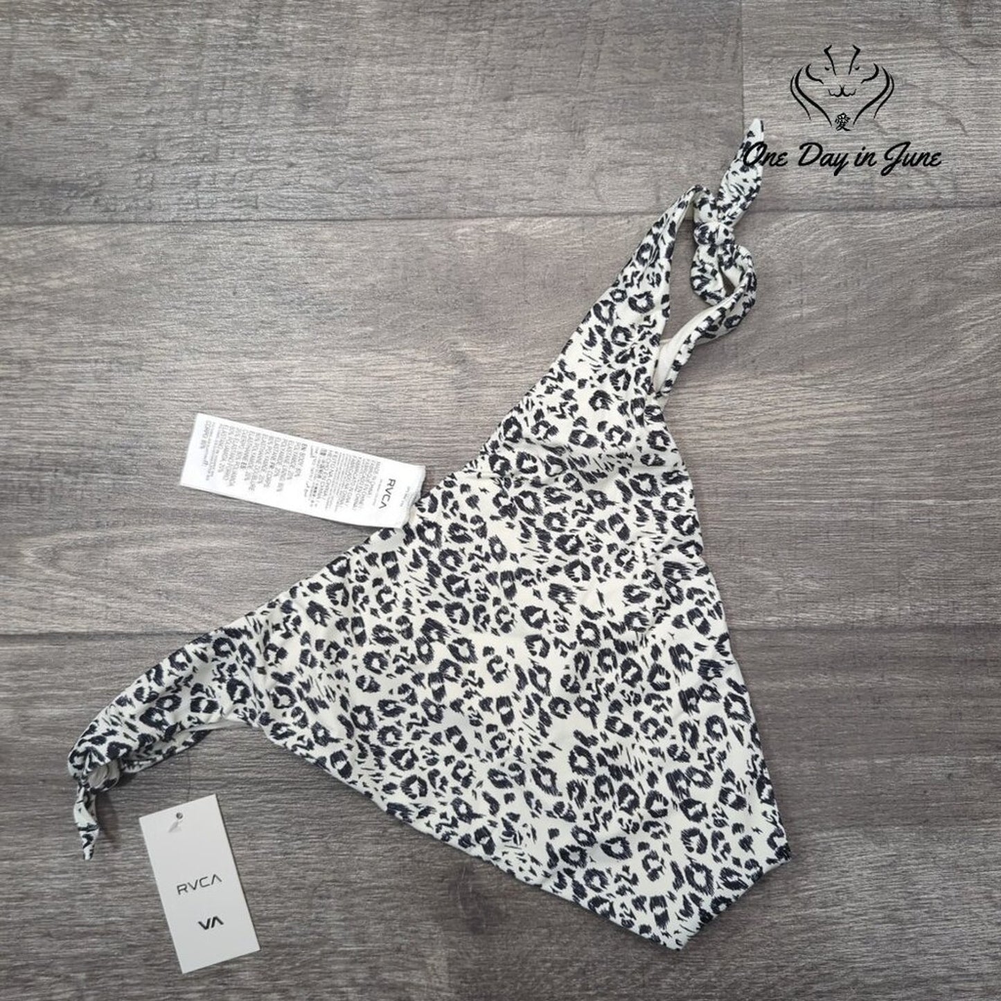 RVCA Animal Instincts French Bikini Bottom Tie Side Leopard NWT $52 Size XL