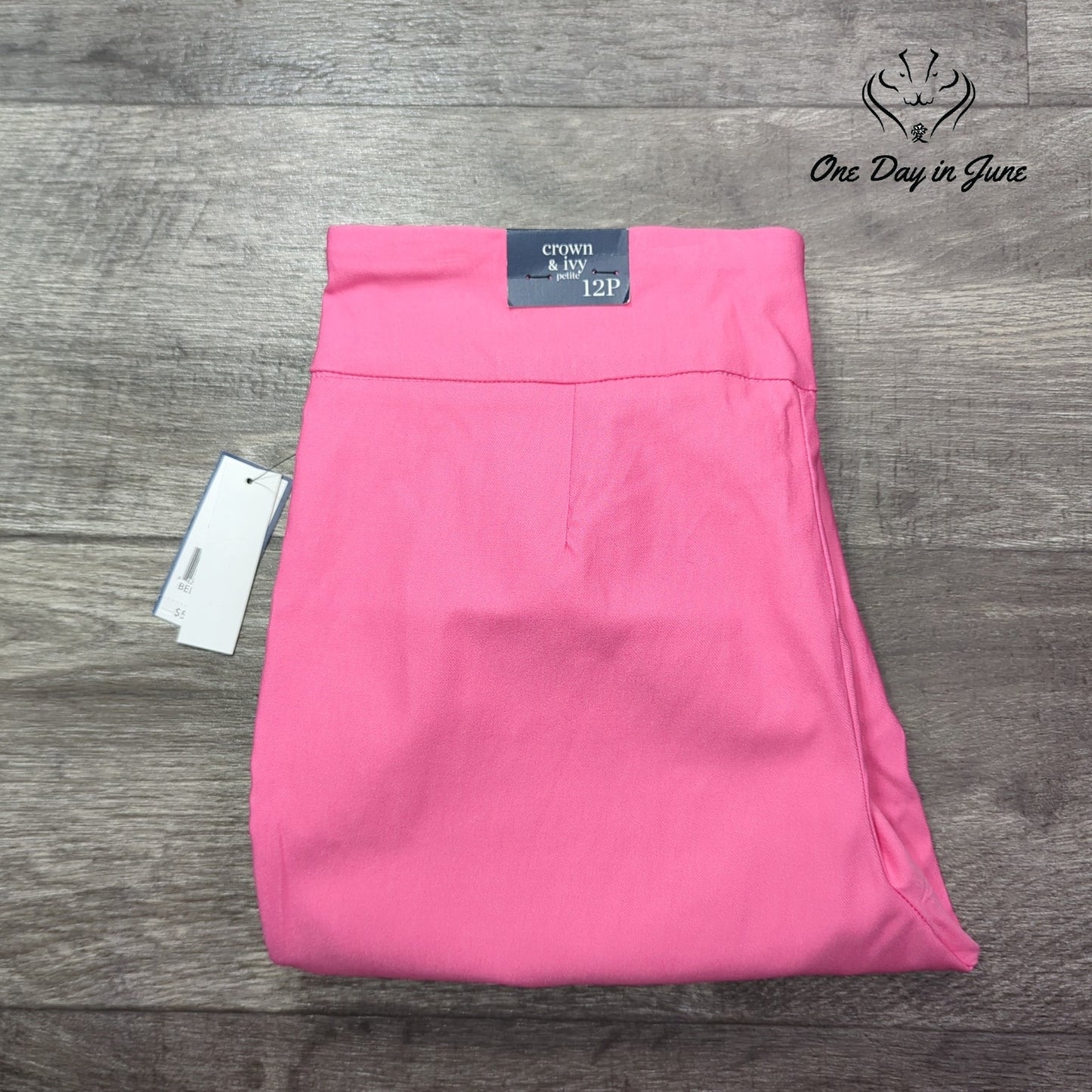 Crown & Ivy Petite Pink Rage Spring Cropped Pants Size 12P