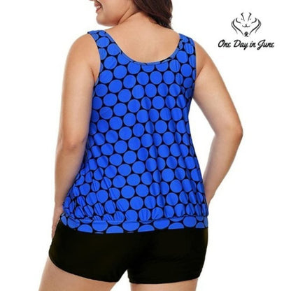 Aleumdr Retro Polka Dot Tankini Size XL